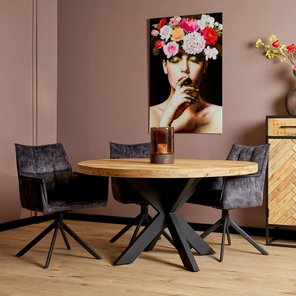 Eettafel Denver | Rond | Mangohout | 110 cm