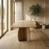 Tafel Deens Ovaal Eikenhout - Set Driehoek poot