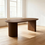 Tafel Plat Ovaal Eikenhout - Half Rond