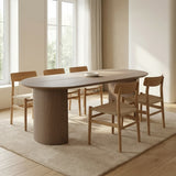 Tafel Plat Ovaal Eikenhout - Half Rond