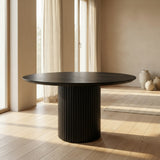 Tafel rond Eikenhout - Latjes onderstel