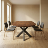 Danish Oval Oak Table - Triangle Set - Dark Oak