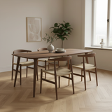 Danish Oval Oak Table - Triangle Set - Dark Oak