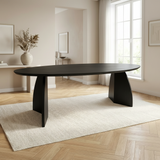 Danish Oval Oak Table - Triangle Set - Dark Oak