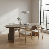 Danish Oval Oak Table - Triangle Set - Dark Oak