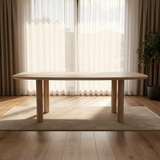 Tafel Deens Ovaal Eikenhout - Pilaar poot