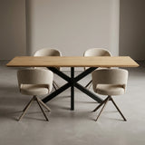 Rechthoekig Eikenhout - Matrix poot - 100 x 220