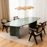 Green Marble Eetkametafel - Marmer onderstel - Deens Ovaal