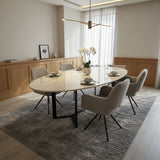 Crema Marfil Eetkametafel - Marmer - Ovaal