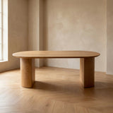 Tafel Plat Ovaal Eikenhout - Half Rond