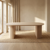 Tafel Plat Ovaal Eikenhout - Half Rond