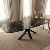 Cosmic Black Eetkametafel - Plat Ovaal