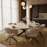 Crema Marfil Eetkametafel - Marmer - Ovaal