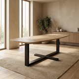 Danish Oval Oak Table - Triangle Set - Dark Oak