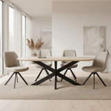 Danish Oval Oak Table - Triangle Set - Dark Oak