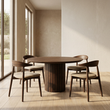 Tafel rond Eikenhout - Latjes onderstel