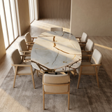 Table flat oval oak - Flower leg - Pura Natura