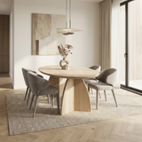 Danish Oval Oak Table - Triangle Set - Dark Oak