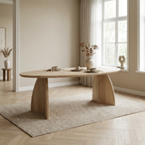 Danish Oval Oak Table - Triangle Set - Dark Oak
