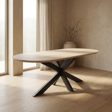 Danish Oval Oak Table - Triangle Set - Dark Oak