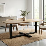 Danish Oval Oak Table - Triangle Set - Dark Oak