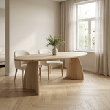 Danish Oval Oak Table - Triangle Set - Dark Oak