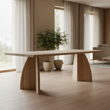 Tafel Rechthoekig Eikenhout - Driehoek Poot