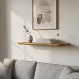 Wandplank verjongd ronde hoek - op maat gemaakt van massief eiken