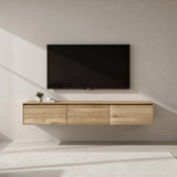 Massief Eiken Zwevend TV-Meubel op Maat