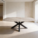 Quartz Perola eettafel met matrix poot