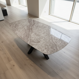 Quartz Perola eettafel met matrix poot