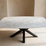 Quartz Taj Mahal eettafel met matrix poot