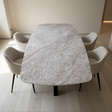 Quartz Perola eettafel met matrix poot