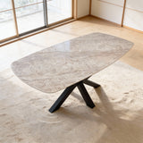 Quartz Perola eettafel met matrix poot