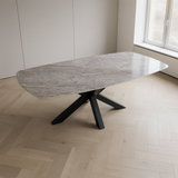 Quartz Perola eettafel met matrix poot