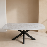 Quartz Taj Mahal eettafel met matrix poot