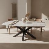 Quartz Taj Mahal eettafel met matrix poot