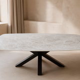 Quartz Taj Mahal eettafel met matrix poot