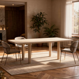 Tafel Rechthoekig Eikenhout - Pilaar poot