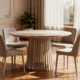 Tafel Rond Eikenhout - Latjes Onderstel