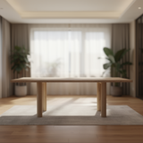 Tafel Rechthoekig Eikenhout - Pilaar poot