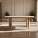 Tafel Deens Ovaal Eikenhout - Pilaar poot