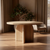 Tafel Rond Eikenhout - Slot Onderstel