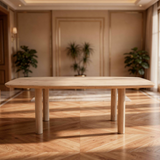 Tafel Deens Ovaal Eikenhout - Pilaar poot