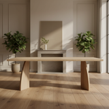 Tafel Rechthoekig Eikenhout - Driehoek Poot