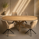 Plat ovaal Eikenhout - Matrix hout