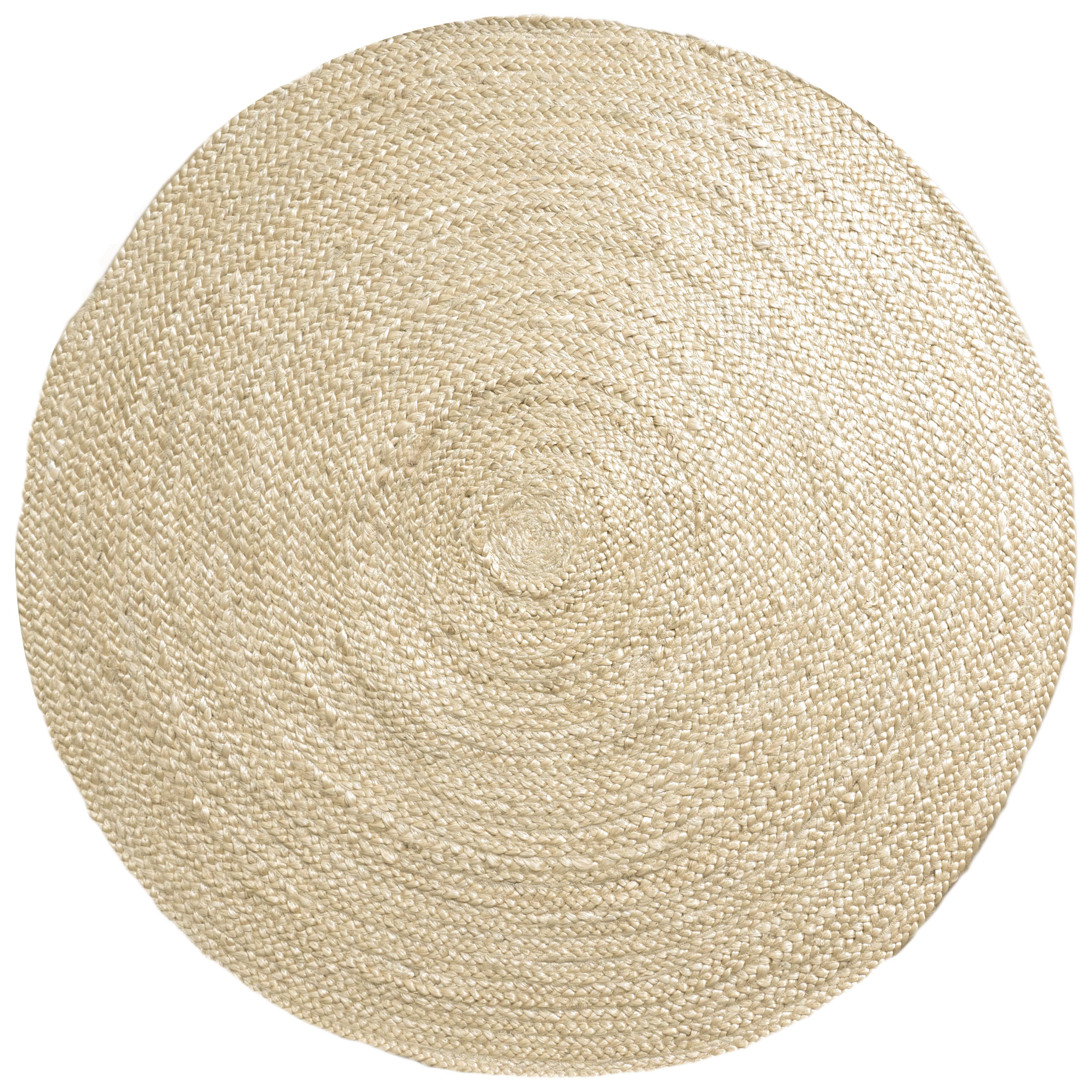 Vloerkleed Jute Bleached Rond - Geel Rond