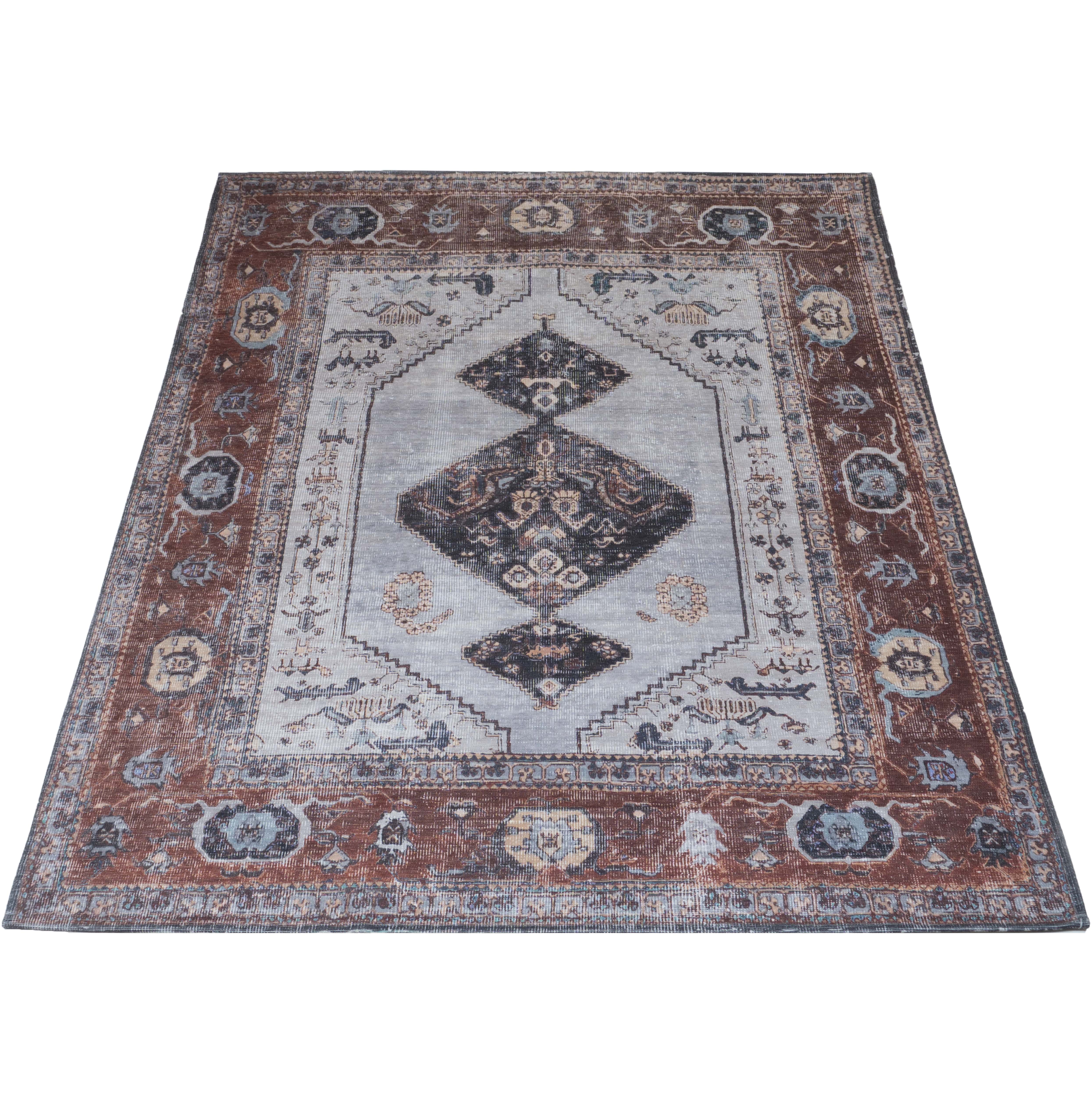 Vloerkleed Karaca Antraciet/Brown 09 - Bruin Rechthoekig