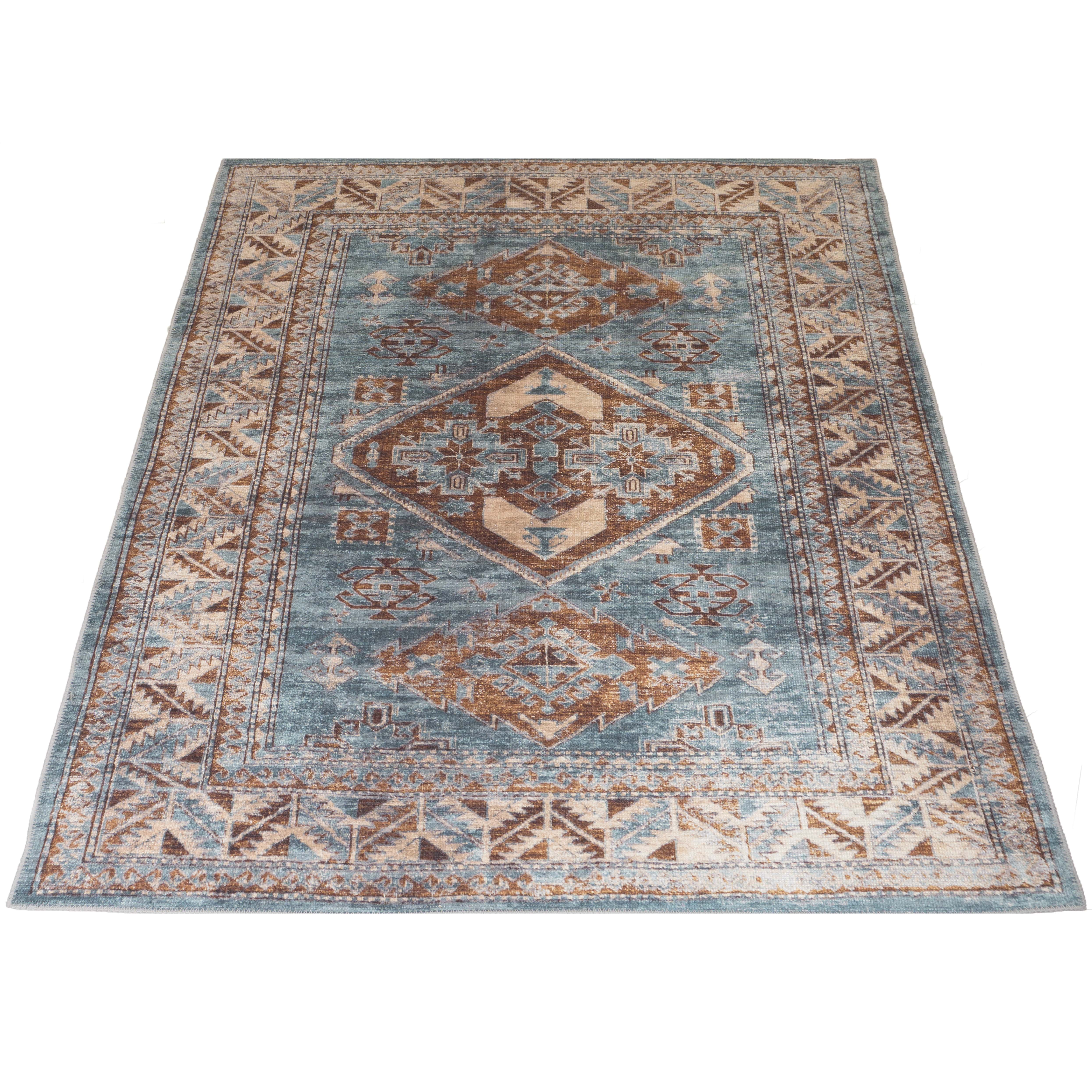 Vloerkleed Laria Blue 3 - Blauw Rechthoekig
