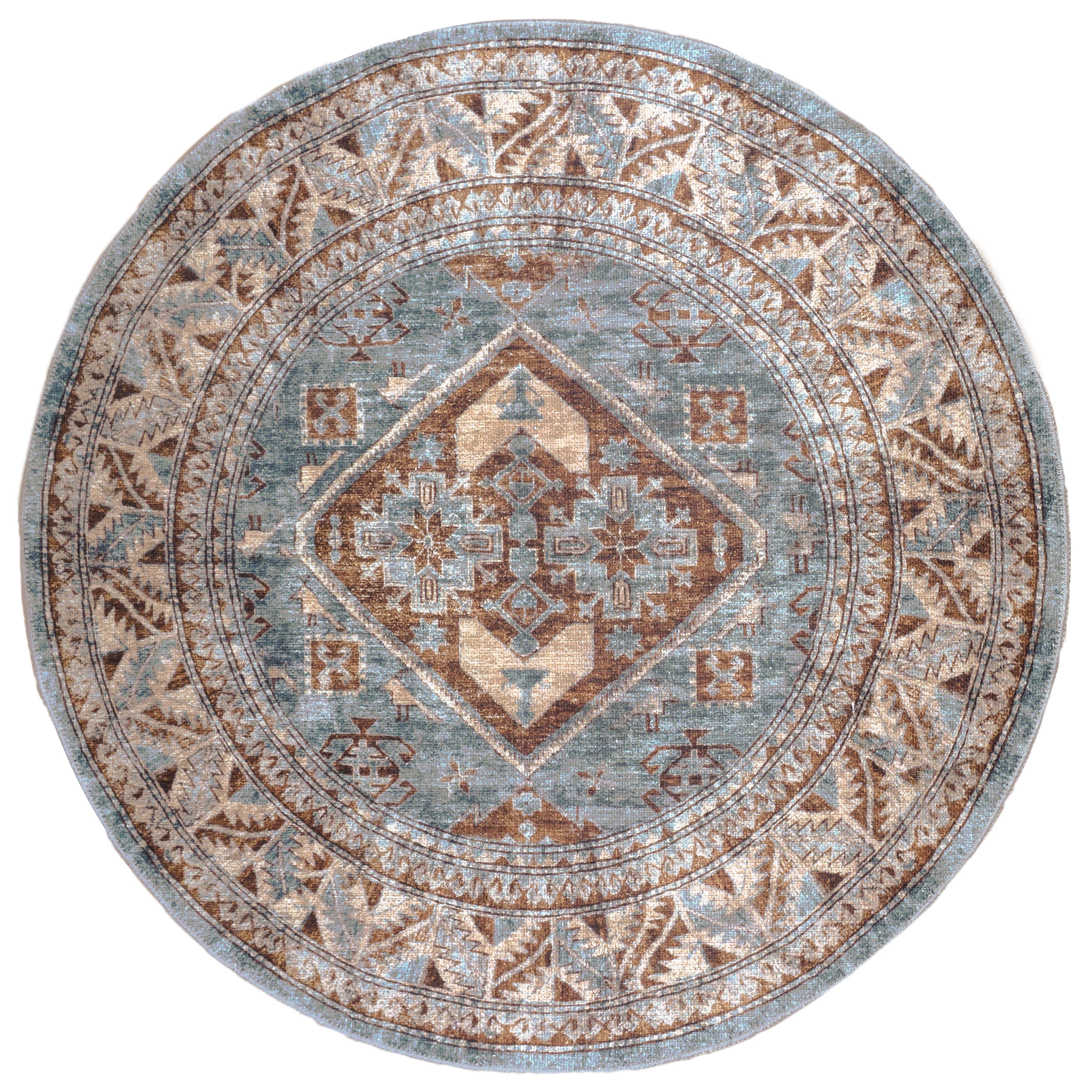 Vloerkleed Laria Blue 3 Rond - Blauw Rond